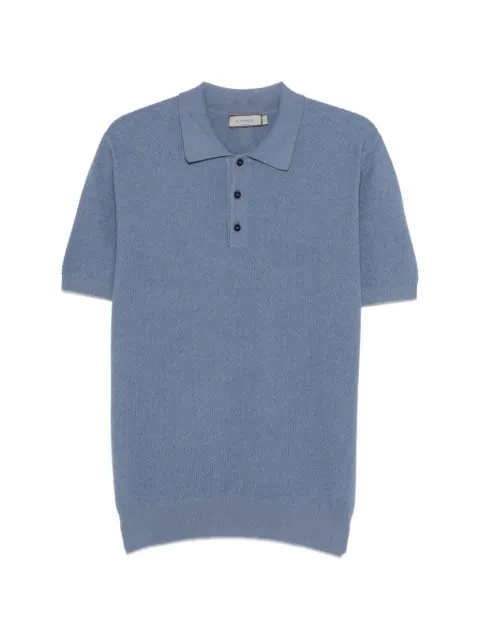 Canali button-down textured polo shirt