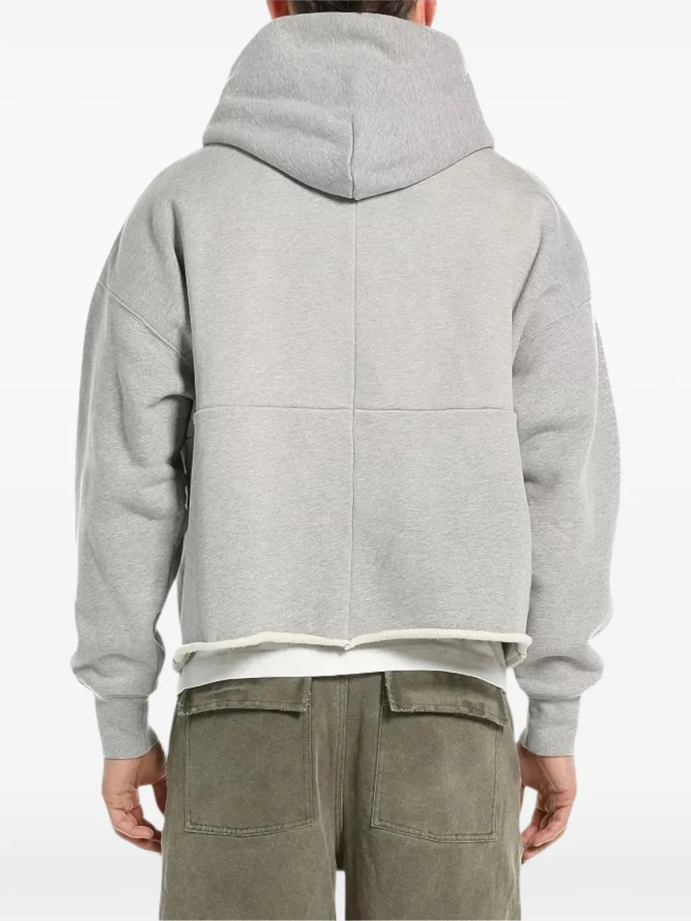 Purple Brand Shadow gerafelde hoodie met logo-print Grijs