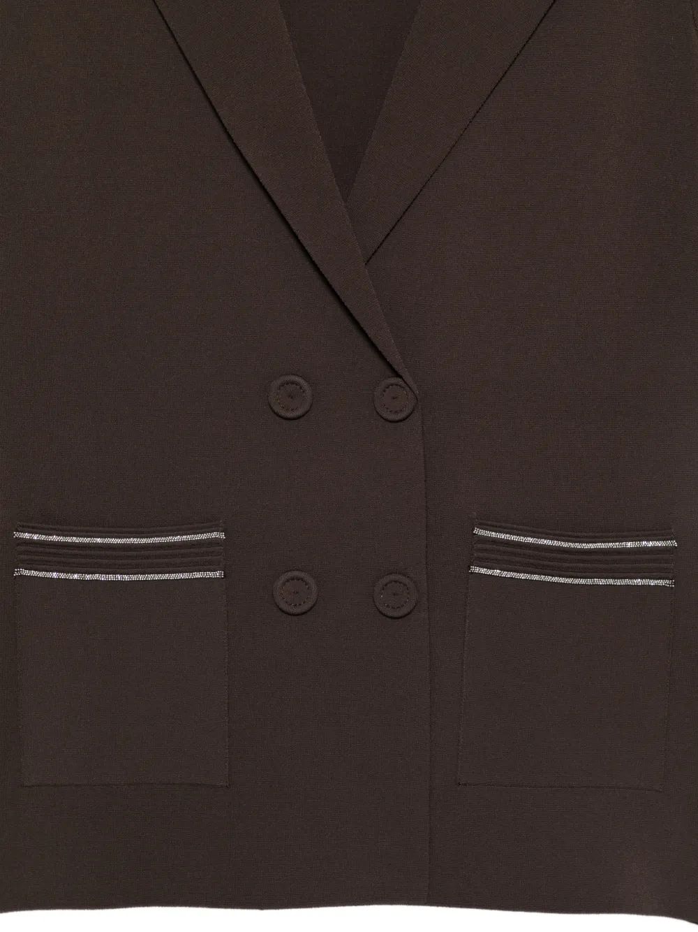  D.exterior Double-breasted Embellished Blazer - Brown 