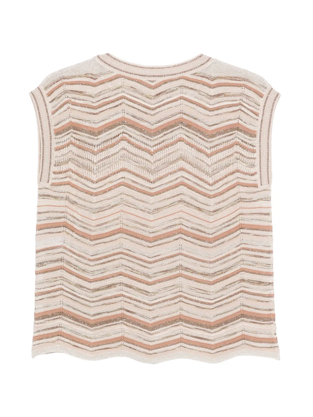  D.exterior Chevron-pattern Sleeveless Top - Neutrals 