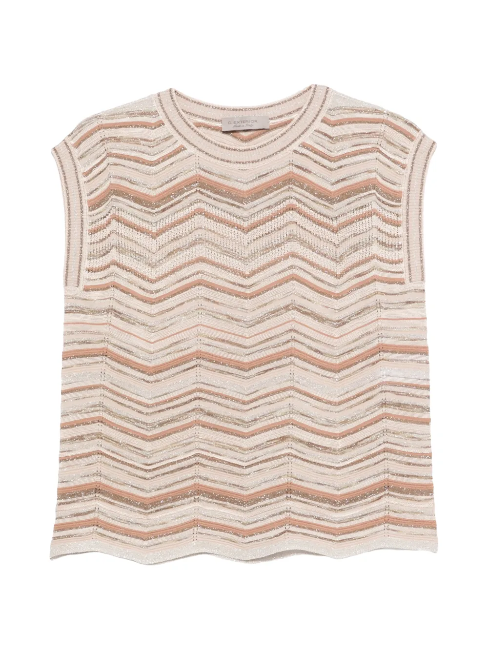D.Exterior chevron-pattern sleeveless top - Toni neutri