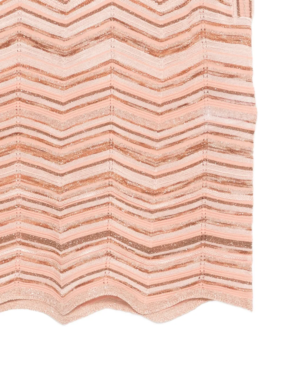  D.exterior Round-neck Zig-zag Top - Pink 
