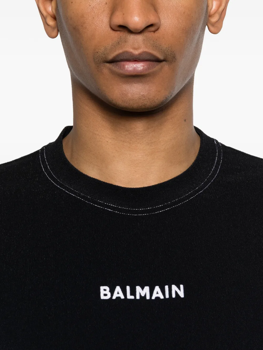 Balmain T-shirt met geborduurd logo Zwart