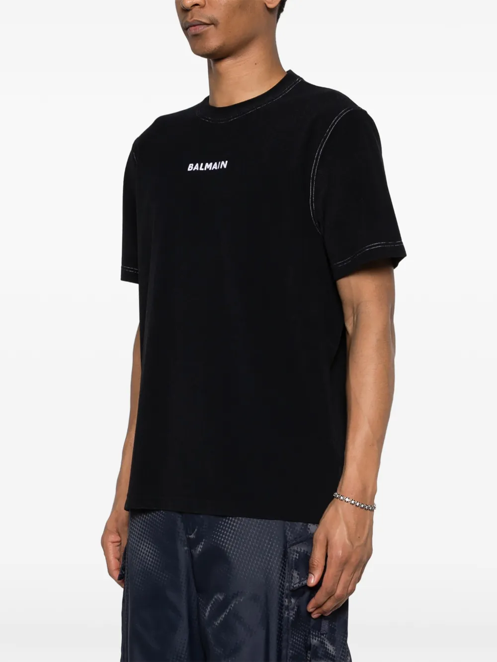 Balmain T-shirt met geborduurd logo Zwart