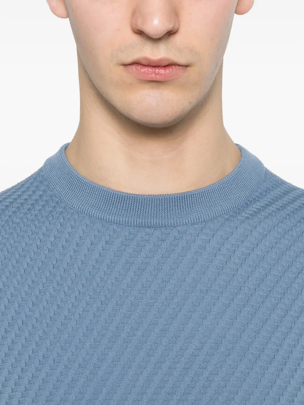 Canali Trui met textuur Blauw