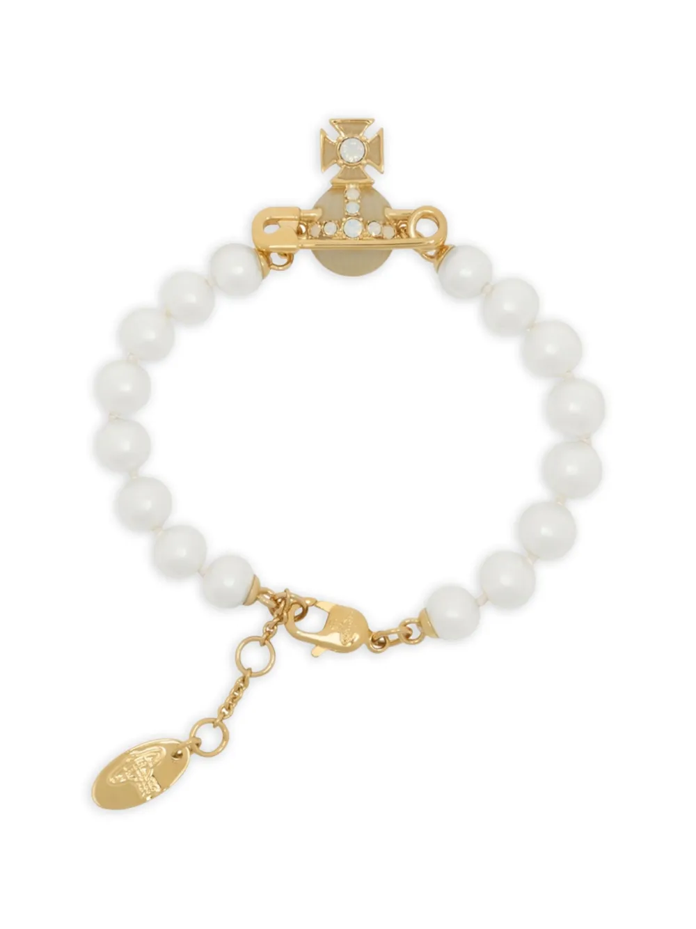 Vivienne Westwood Kitty faux-pearl bracelet - Oro