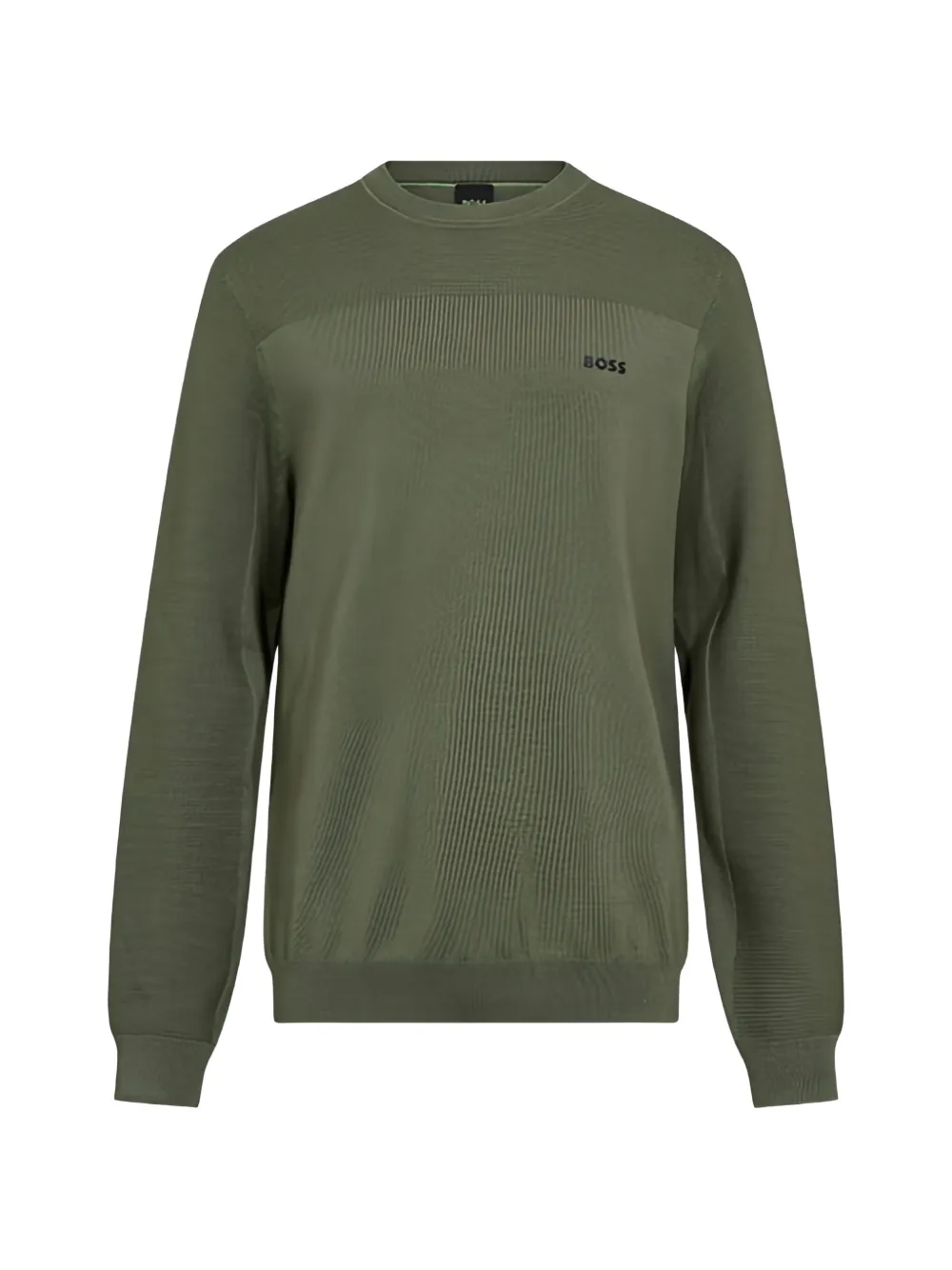 BOSS textured crew-neck sweatshirt - Grün