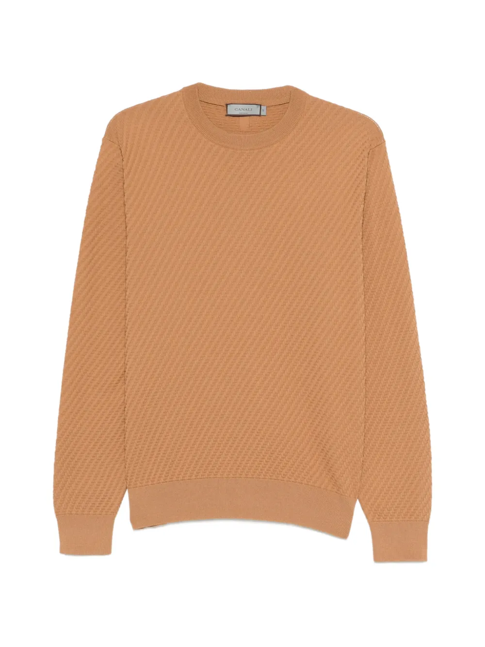 Canali textured crew-neck sweater - Neutrals