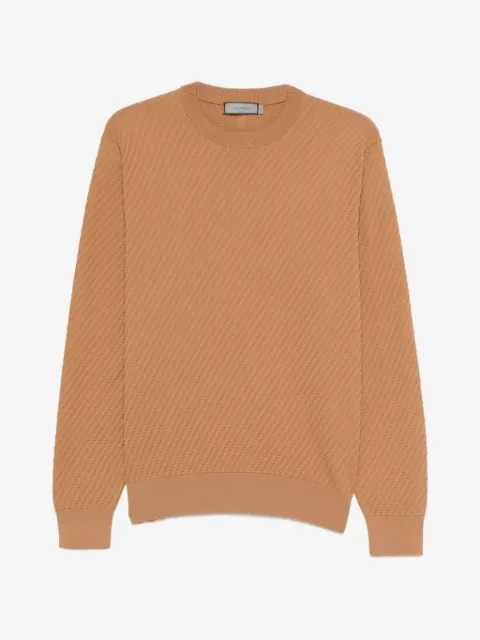 Canali textured crew-neck sweater