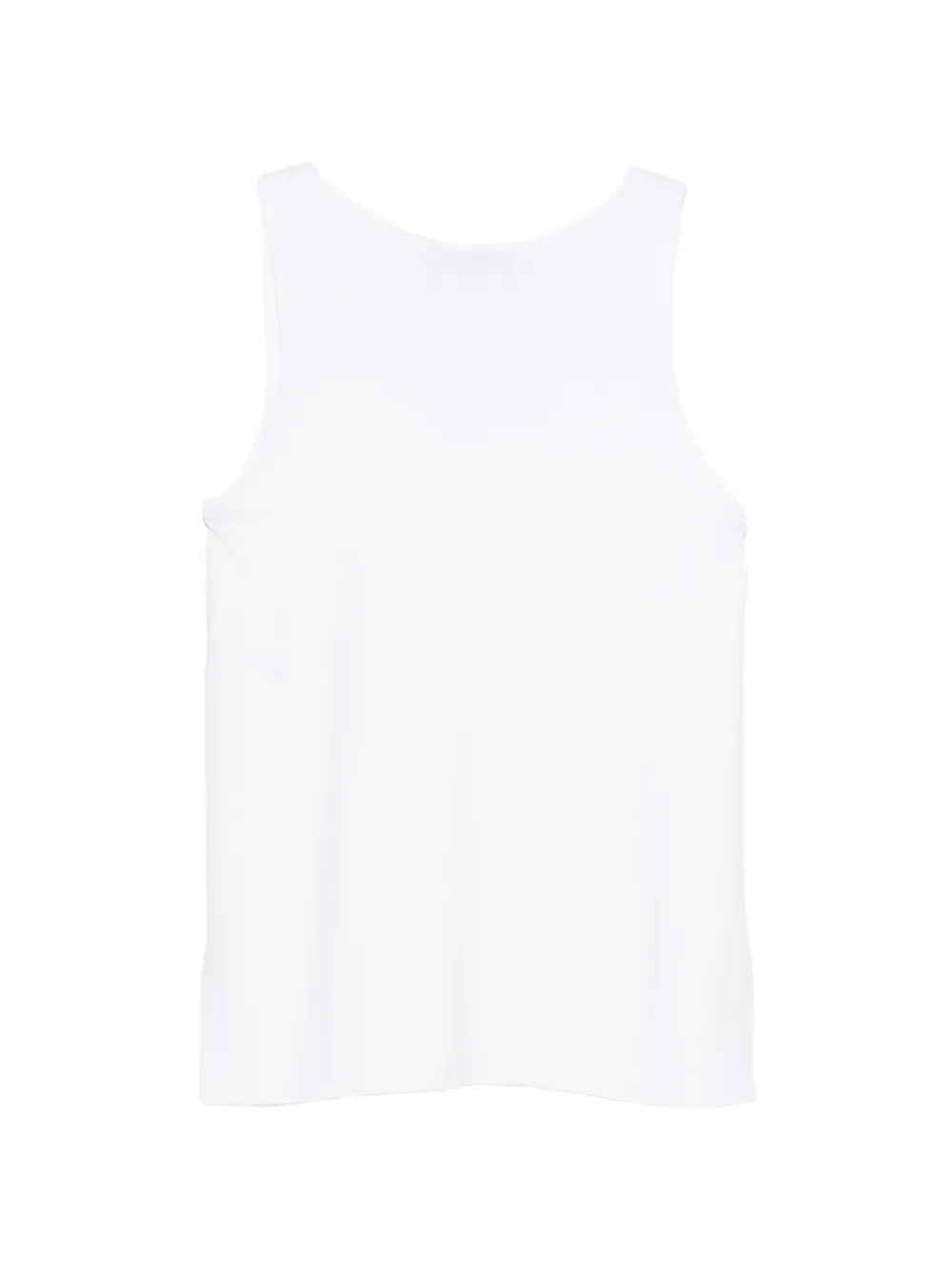  D.exterior V-neck Sleeveless Top - White 
