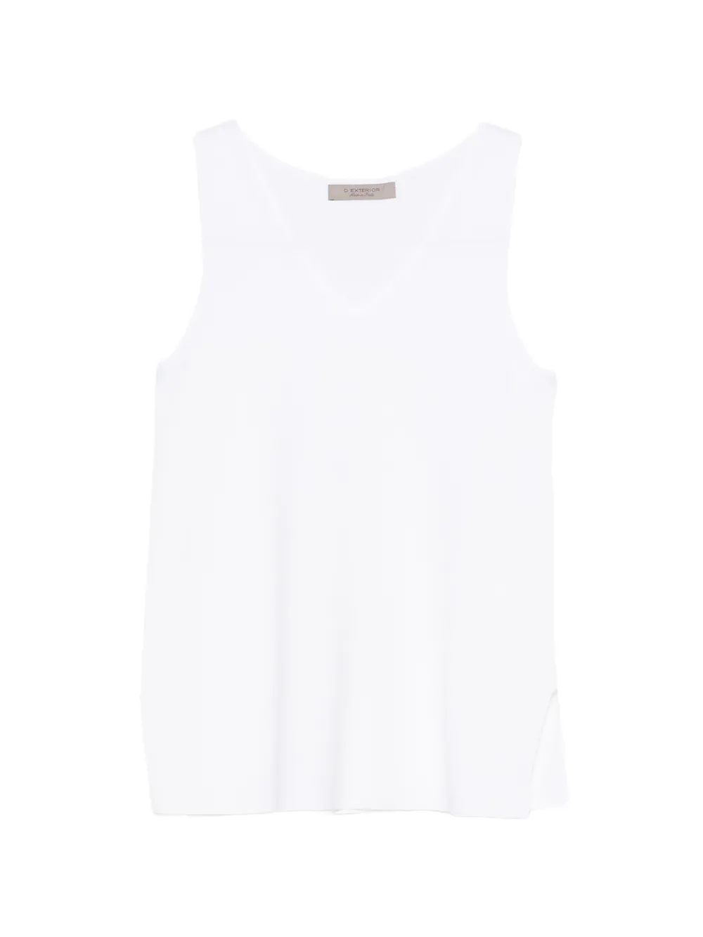 D.Exterior V-neck sleeveless top - Weiß