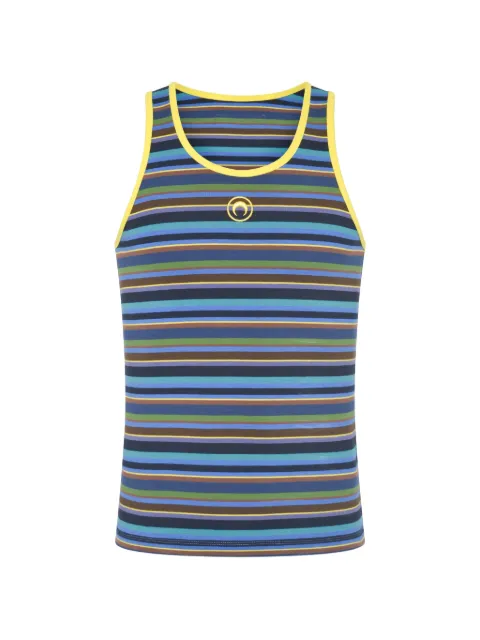 Marine Serre Deadstock moon-logo striped cotton tank top