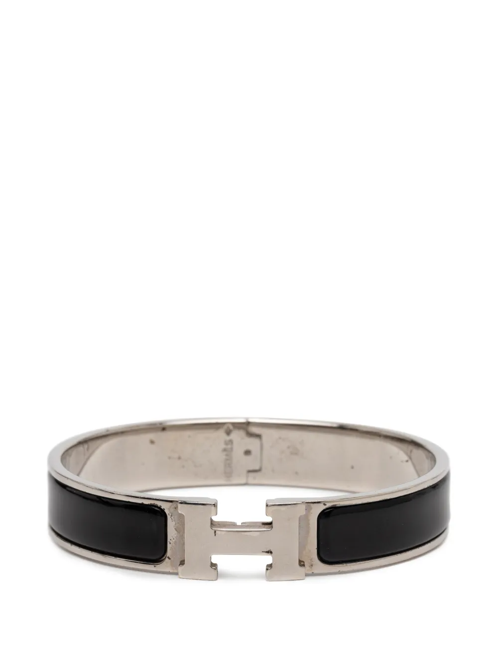 Hermès Pre-Owned Bracciale rigido sottile Clic H PM con design smaltato XX secolo - Nero