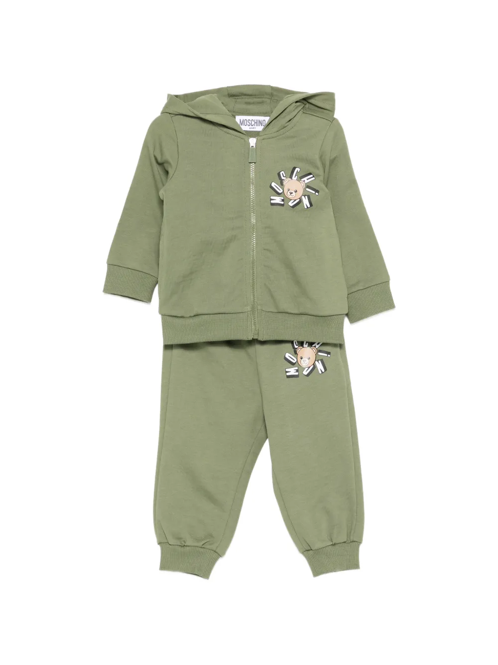 Moschino Kids appliqué hooded tracksuit - Verde