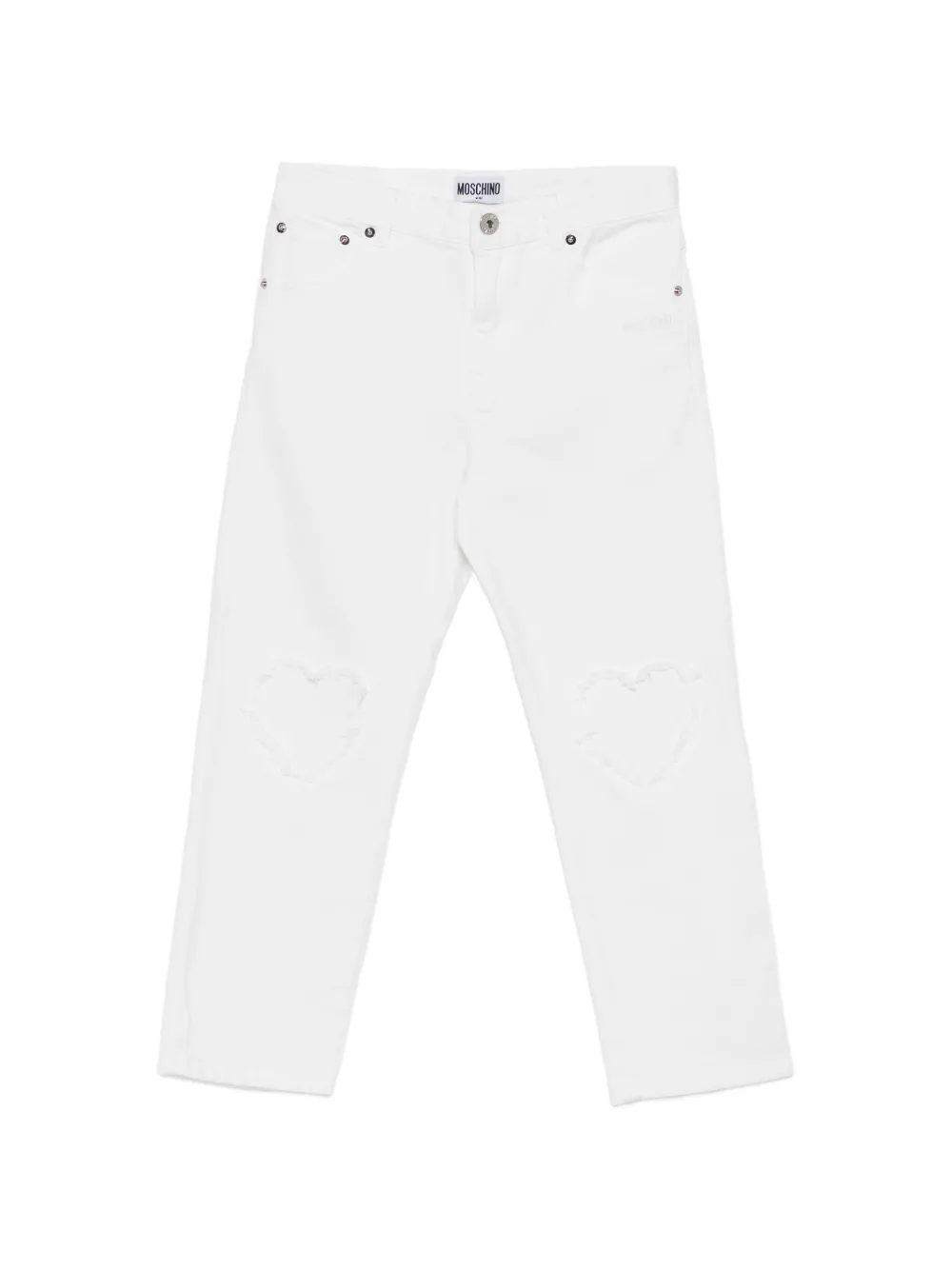 Moschino Kids heart detail trousers - Bianco