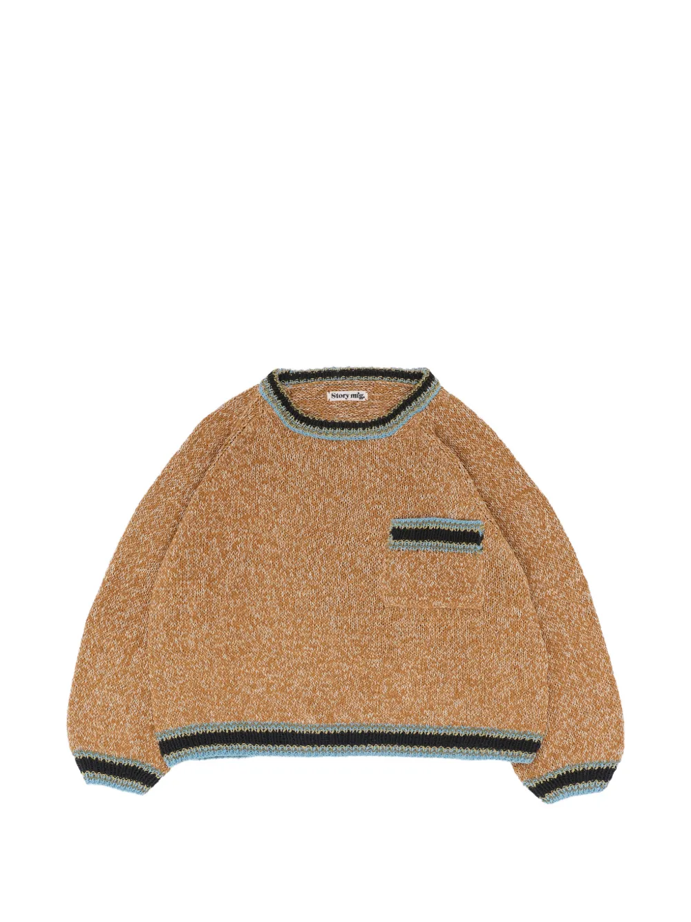 STORY mfg. Bulb chest-pocket ribbed-trim sweater - Marrone