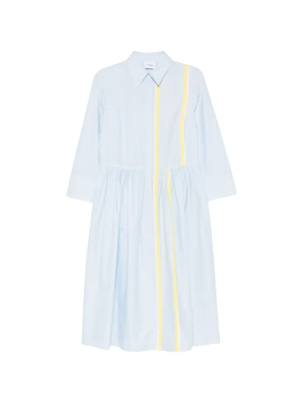 akris punto cotton dress Akris Punto strip-detail Dress | Blue