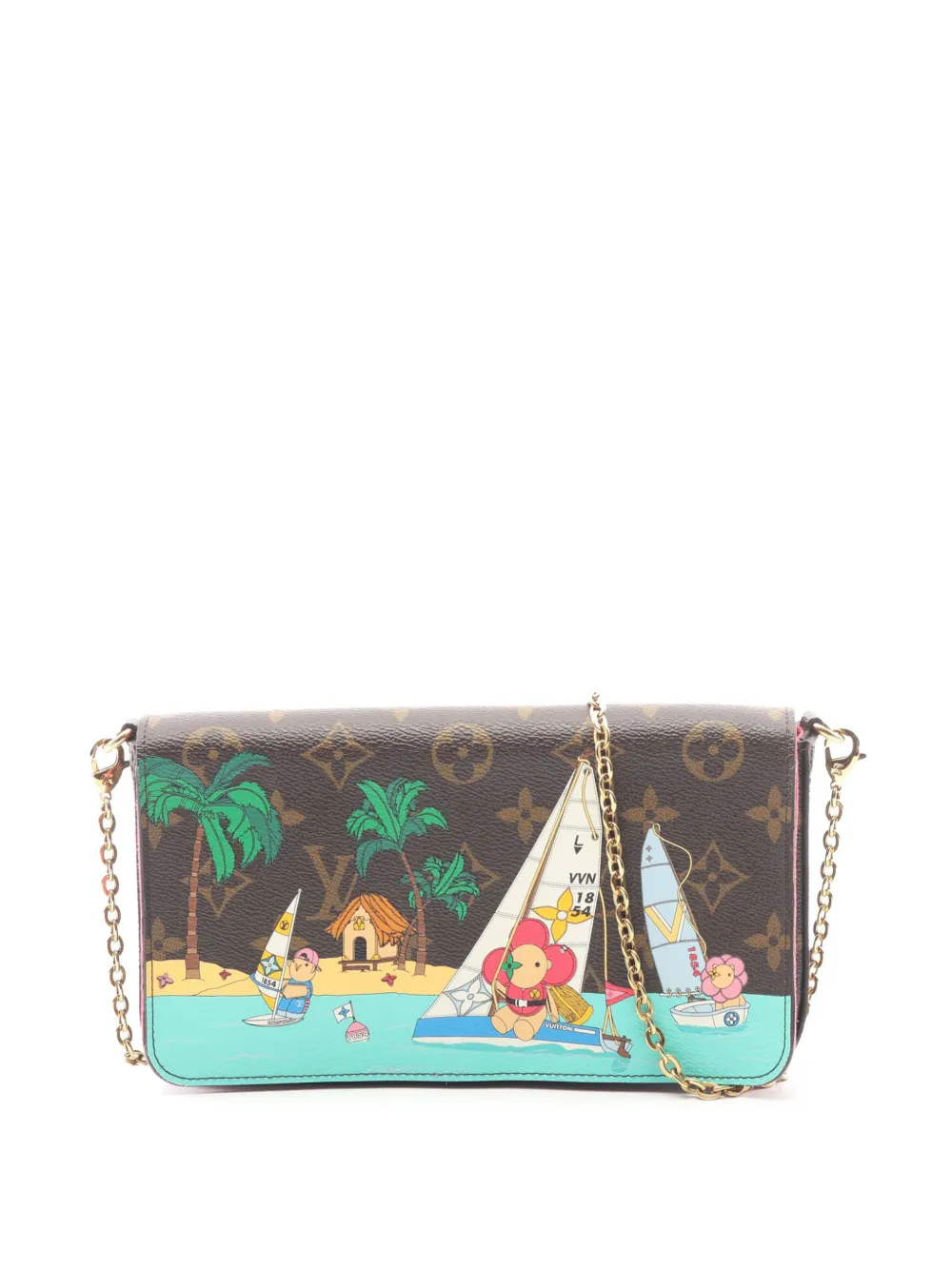 Louis Vuitton Pre-Owned 2021-2025 Christmas Animation Sailing Monogram Pochette Felicie Chain Wallet crossbody bag - Marrone