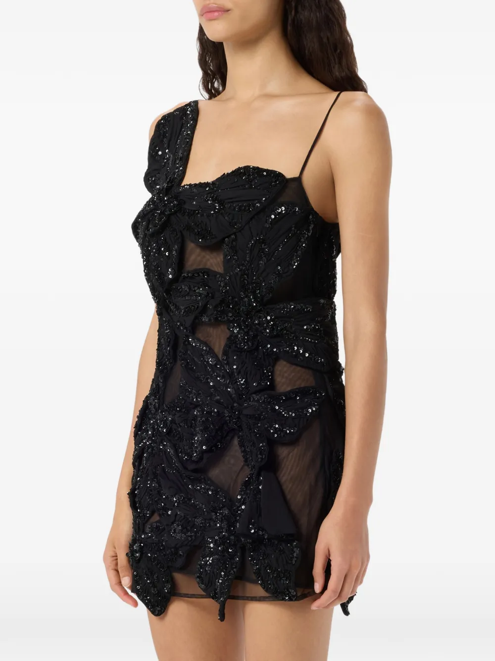 Blumarine Mini-jurk met geborduurde vlinder Zwart
