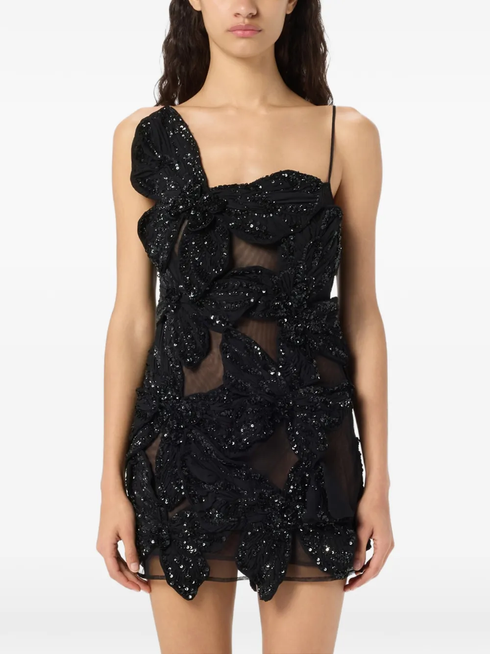 Blumarine Mini-jurk met geborduurde vlinder Zwart
