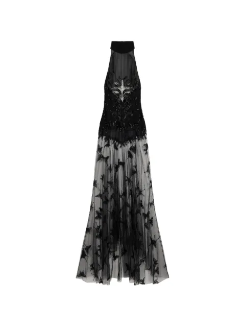 Blumarine embroidered tulle maxi dress