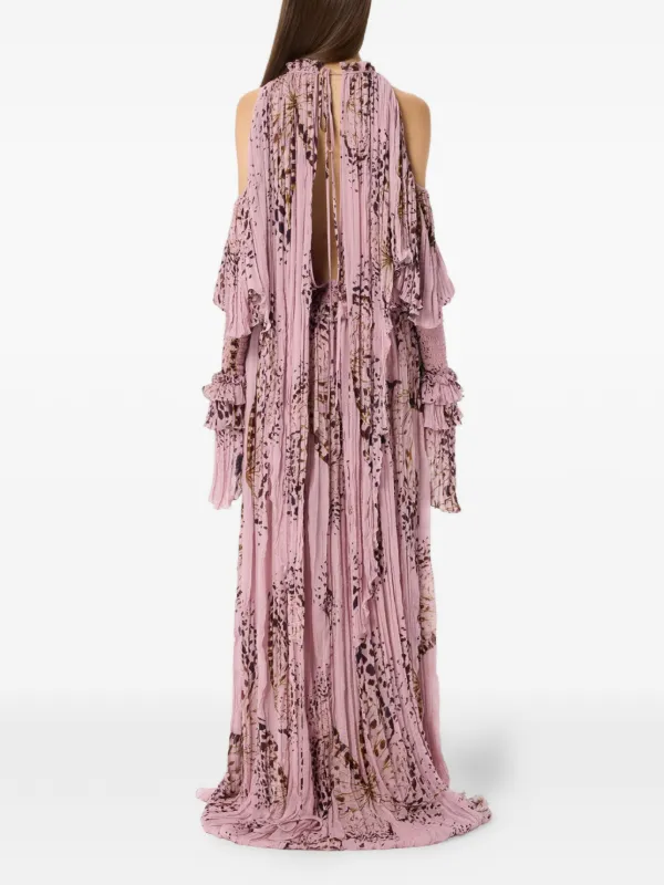 Blumarine butterfly-print Ruffled ,axi Dress | Pink | FARFETCH JO