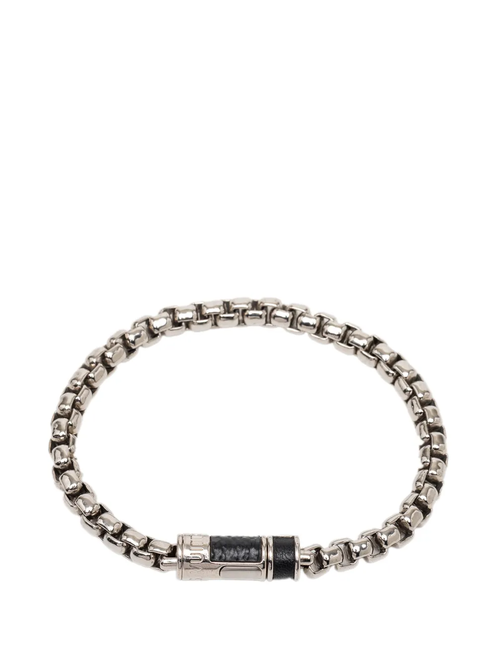 Louis Vuitton Pre-Owned Bracciale a catena placcato argento con dettagli Monogram Eclipse 2020 - Nero