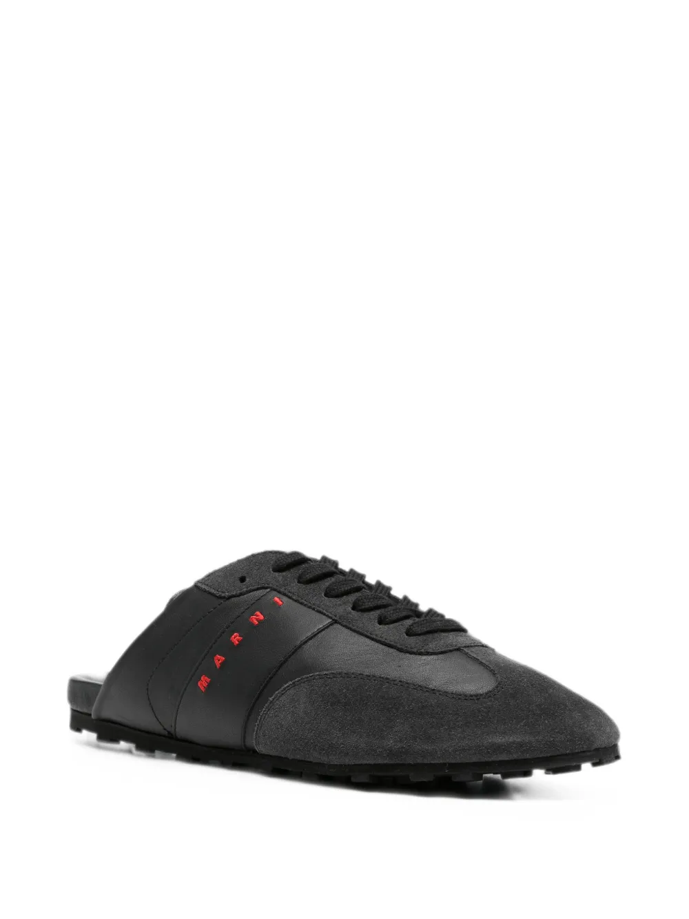 Marni Softy Socce logo-print leather sneakers Zwart