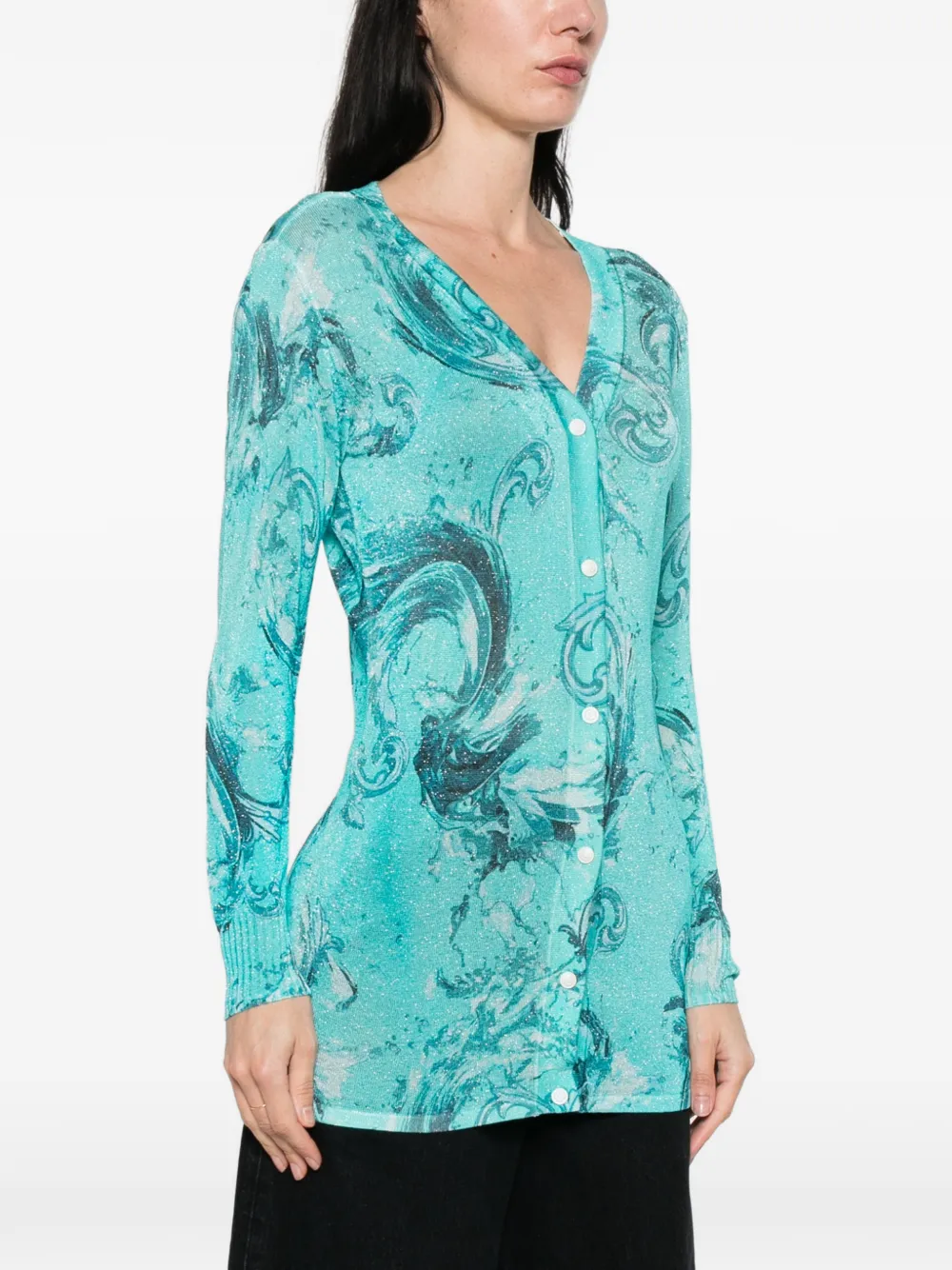  Versace Jeans Couture Printed Cardigan - Blue 