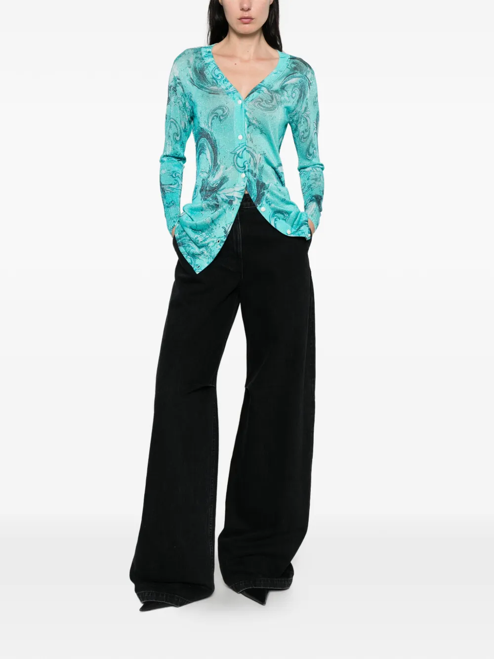  Versace Jeans Couture Printed Cardigan - Blue 