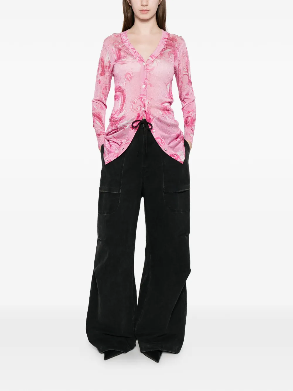 Versace Jeans Couture Vest met knopen Roze