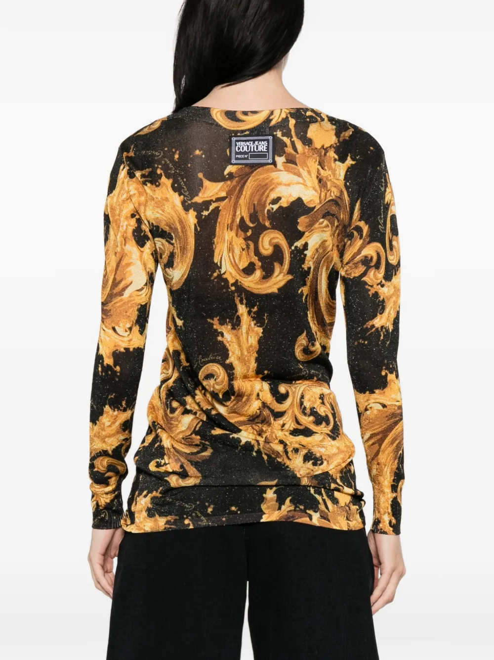 Versace Jeans Couture Vest met barokprint Zwart