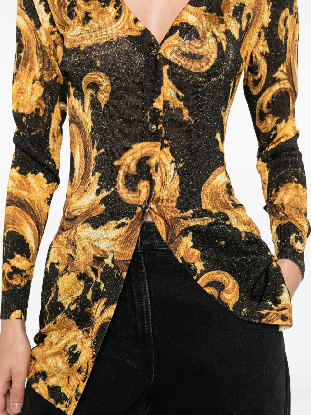 Versace Jeans Couture Vest met barokprint Zwart