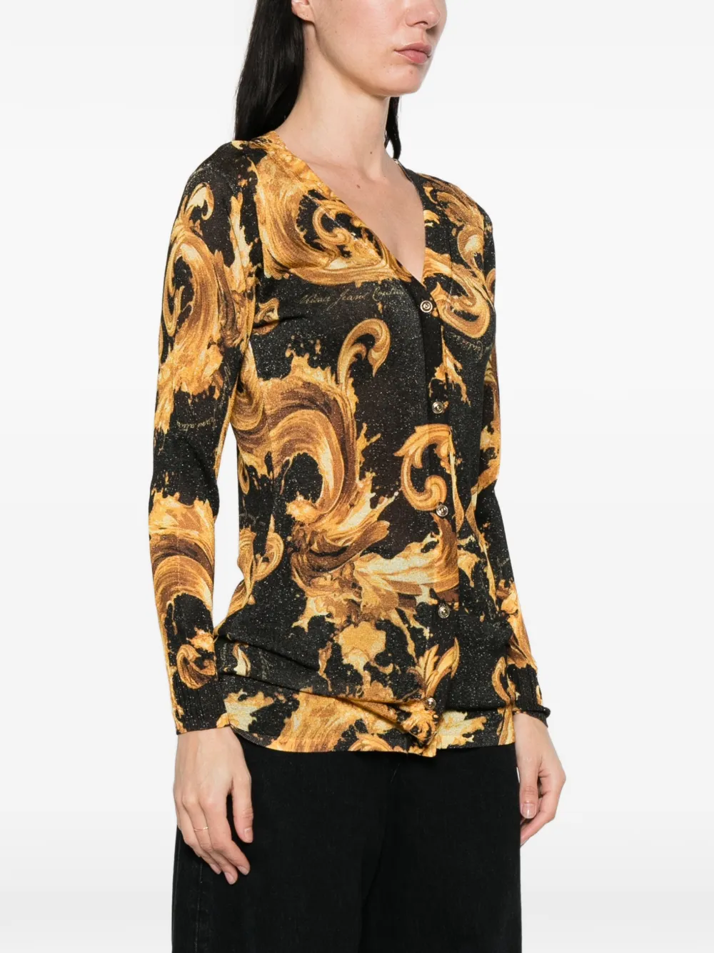 Versace Jeans Couture Vest met barokprint Zwart