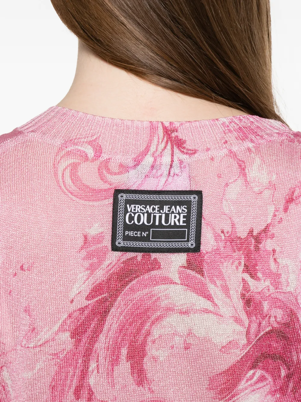 Versace Jeans Couture Top met V-hals en patroon Roze