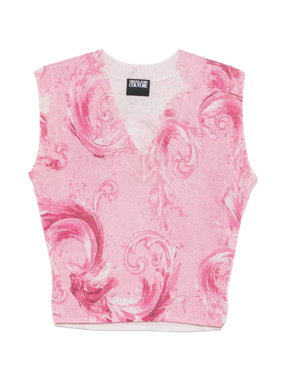 Versace Jeans Couture V-neck patterned top - Rosa