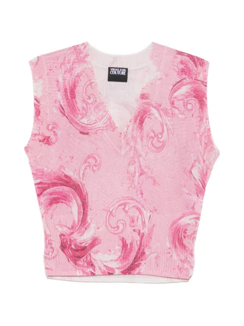 Versace Jeans Couture V-neck patterned top