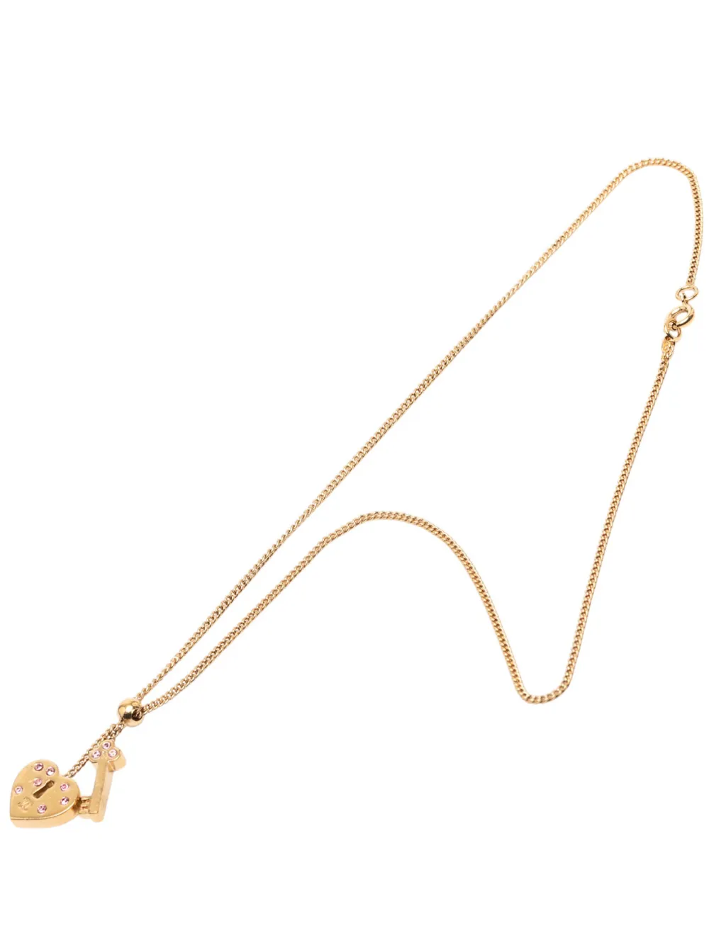 CHANEL Pre-Owned 2002 Gold Plated Heart Lock And Key Pendant Necklace costume necklace - Oro