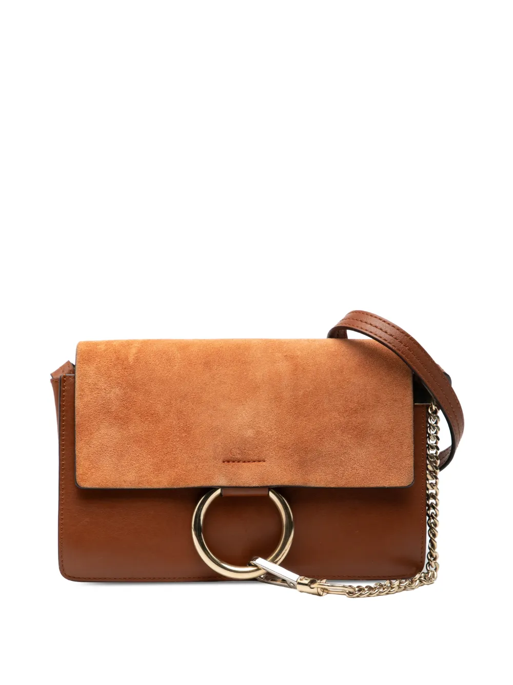 Chloé Pre-Owned 2016 Small Suede and Calfskin Faye crossbody bag - Marrone