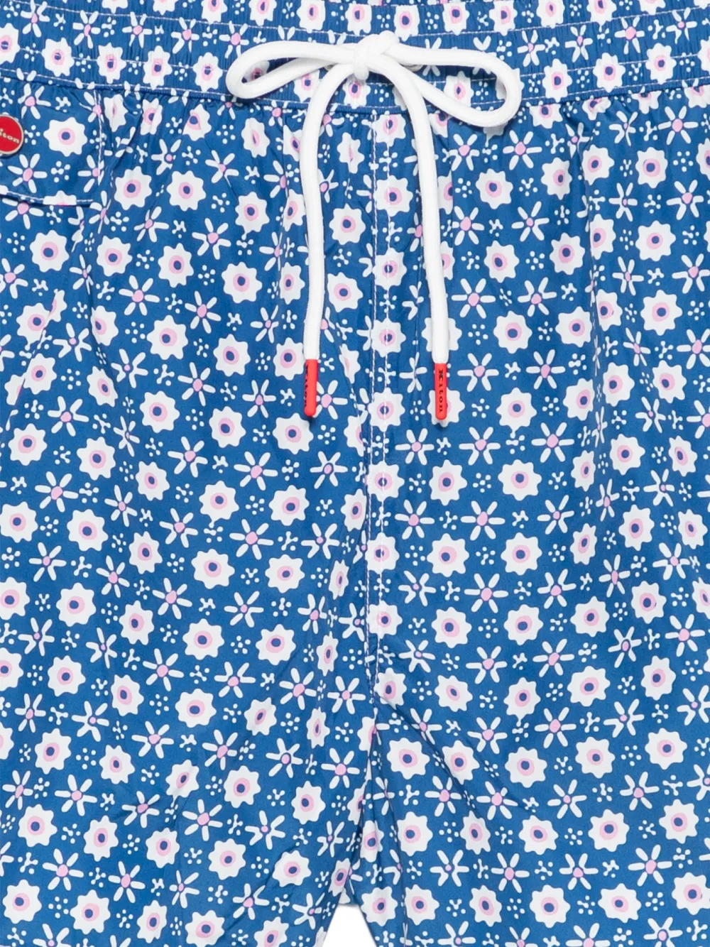 Kiton Zwembroek met bloemenprint Blauw