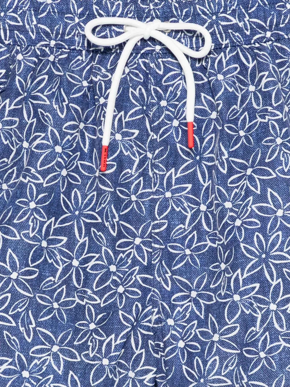 Kiton Zwembroek met bloemenprint Blauw