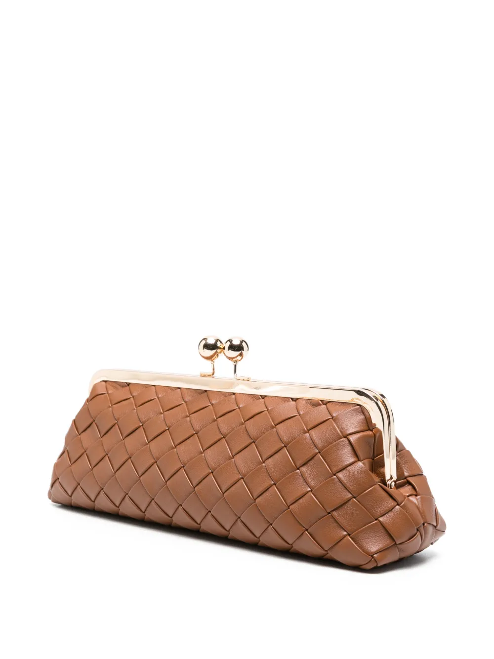  Twinset Woven Kiss-lock Clutch Bag - Brown 