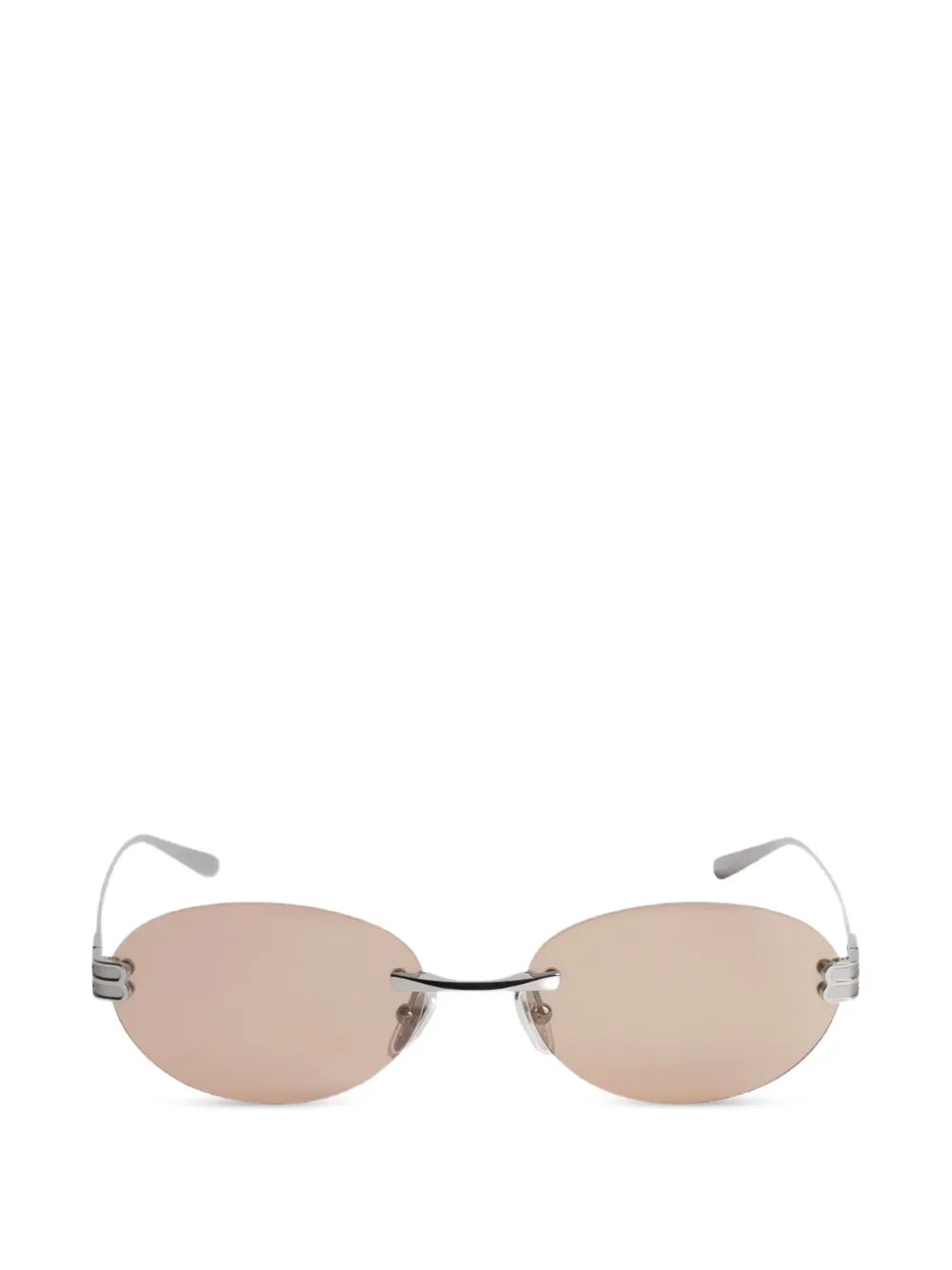 Balenciaga Gossip Sonnenbrille mit ovalem Gestell - Nude