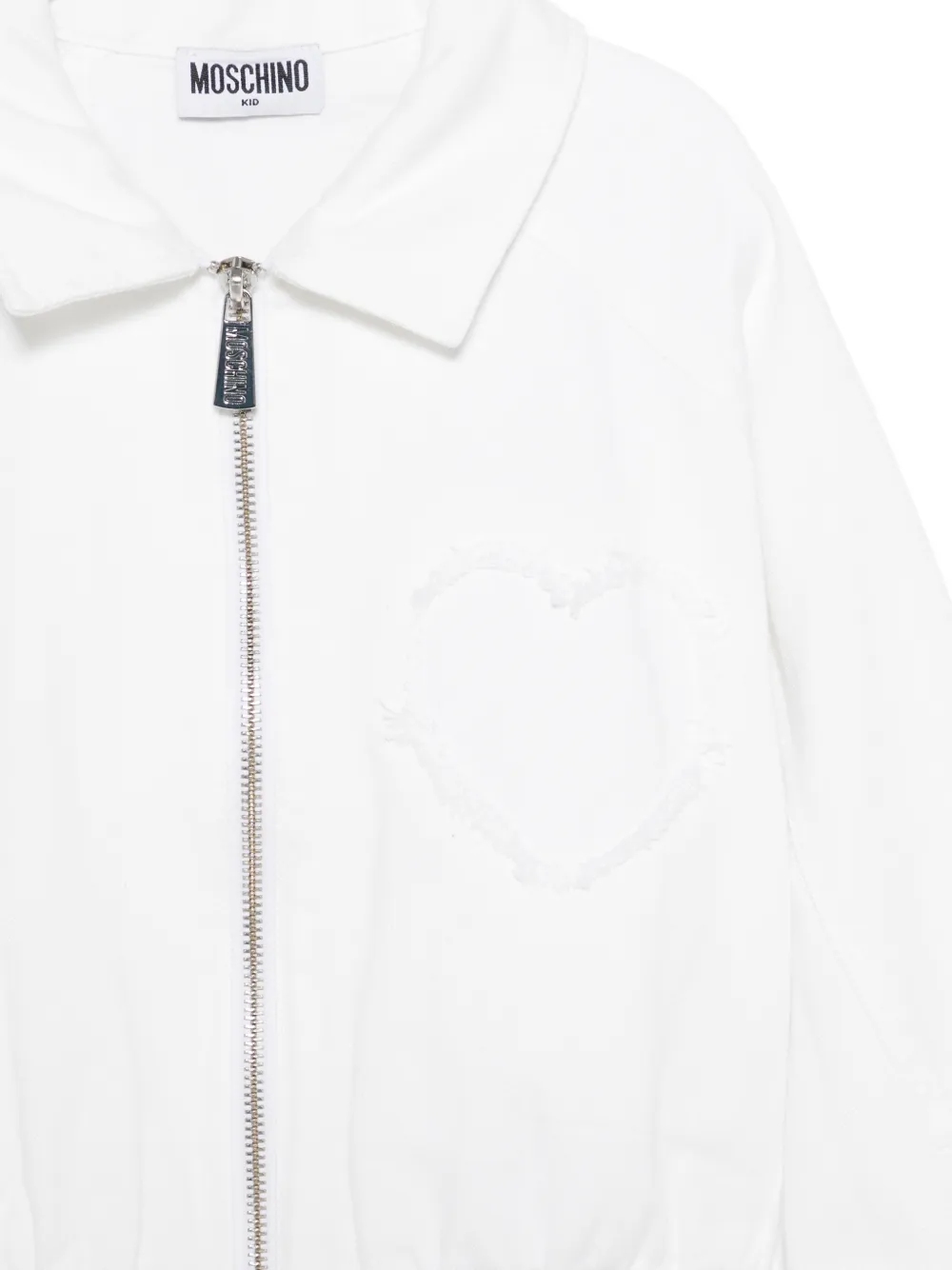 Moschino Kids Bomberjack met rits en hart Wit