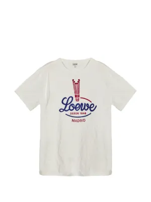 LOEWE logo-embroidered T-shirt | White | FARFETCH