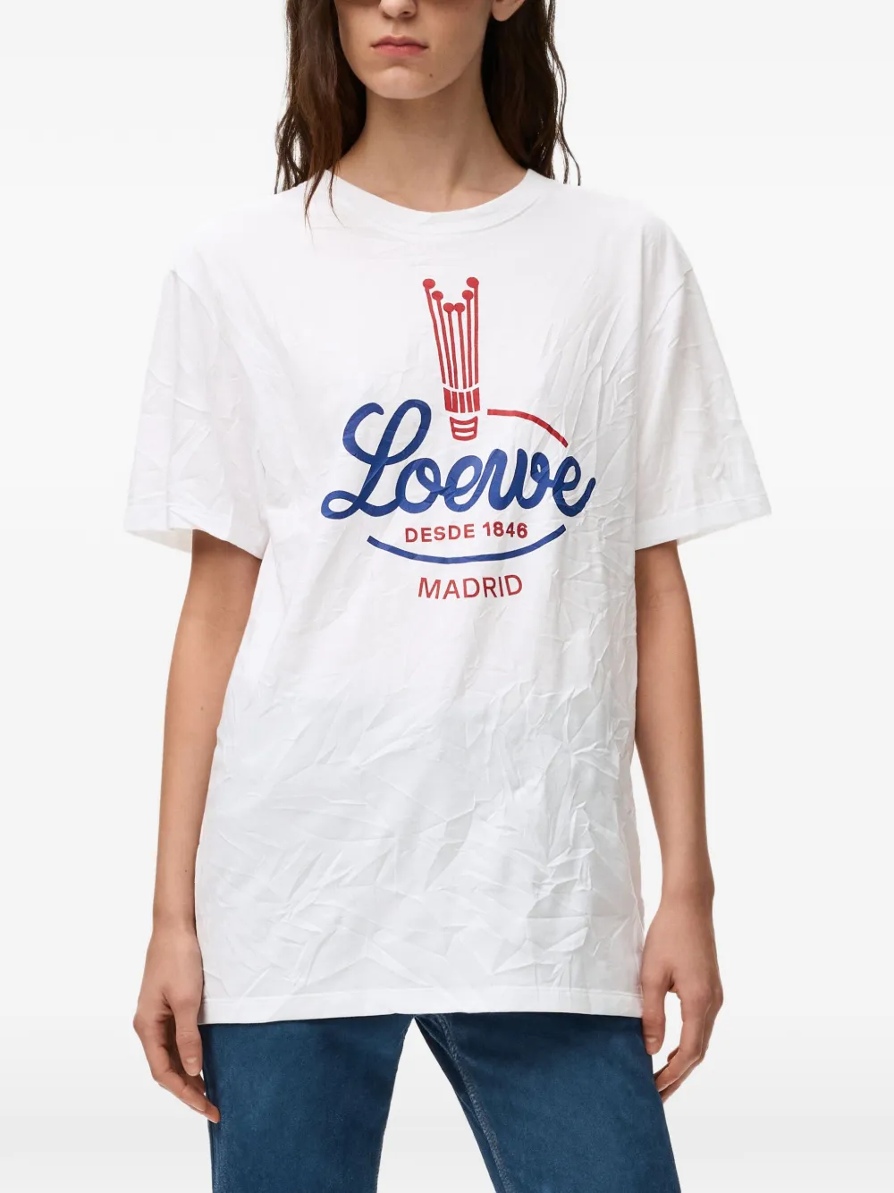LOEWE T-shirt van katoenblend Wit
