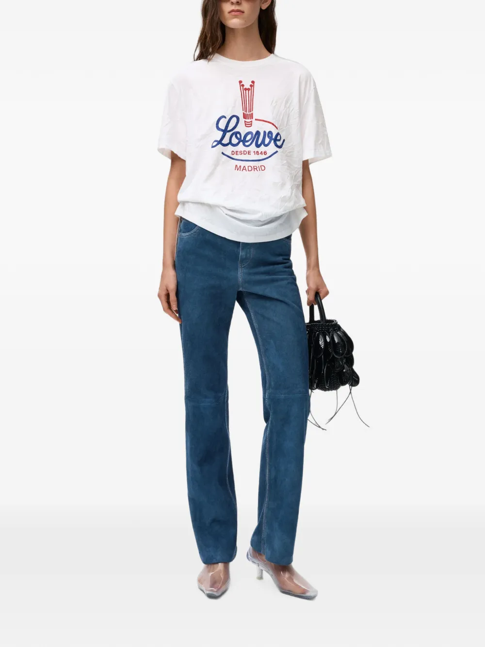 LOEWE T-shirt van katoenblend Wit