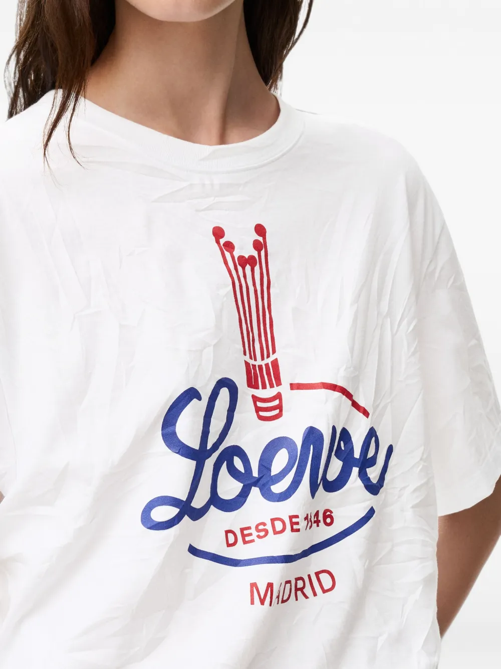 LOEWE T-shirt van katoenblend Wit