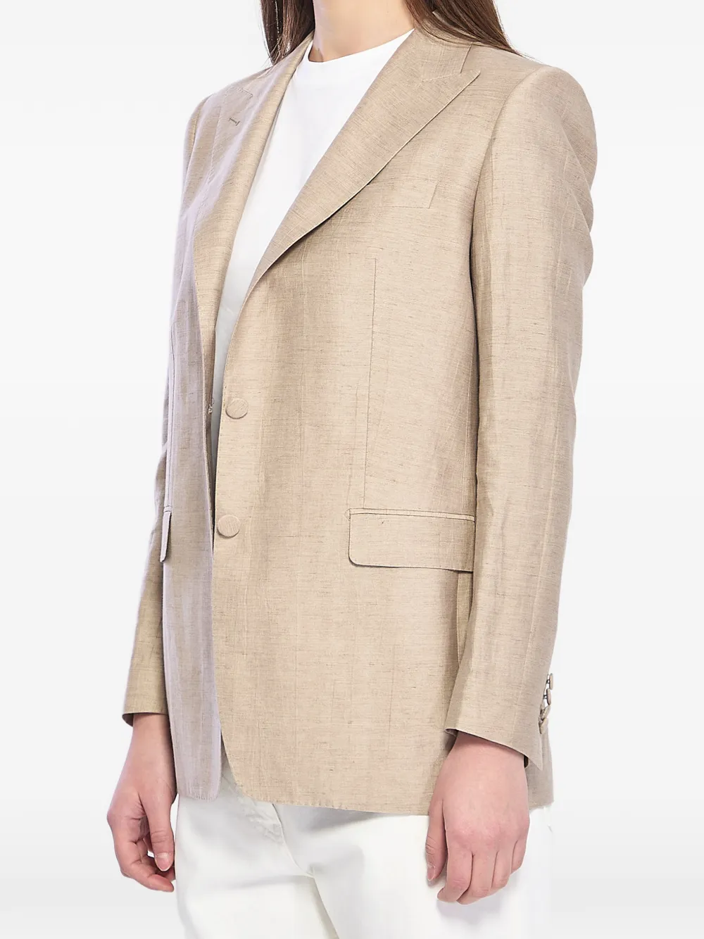 Tagliatore Blazer met enkele rij knopen Beige