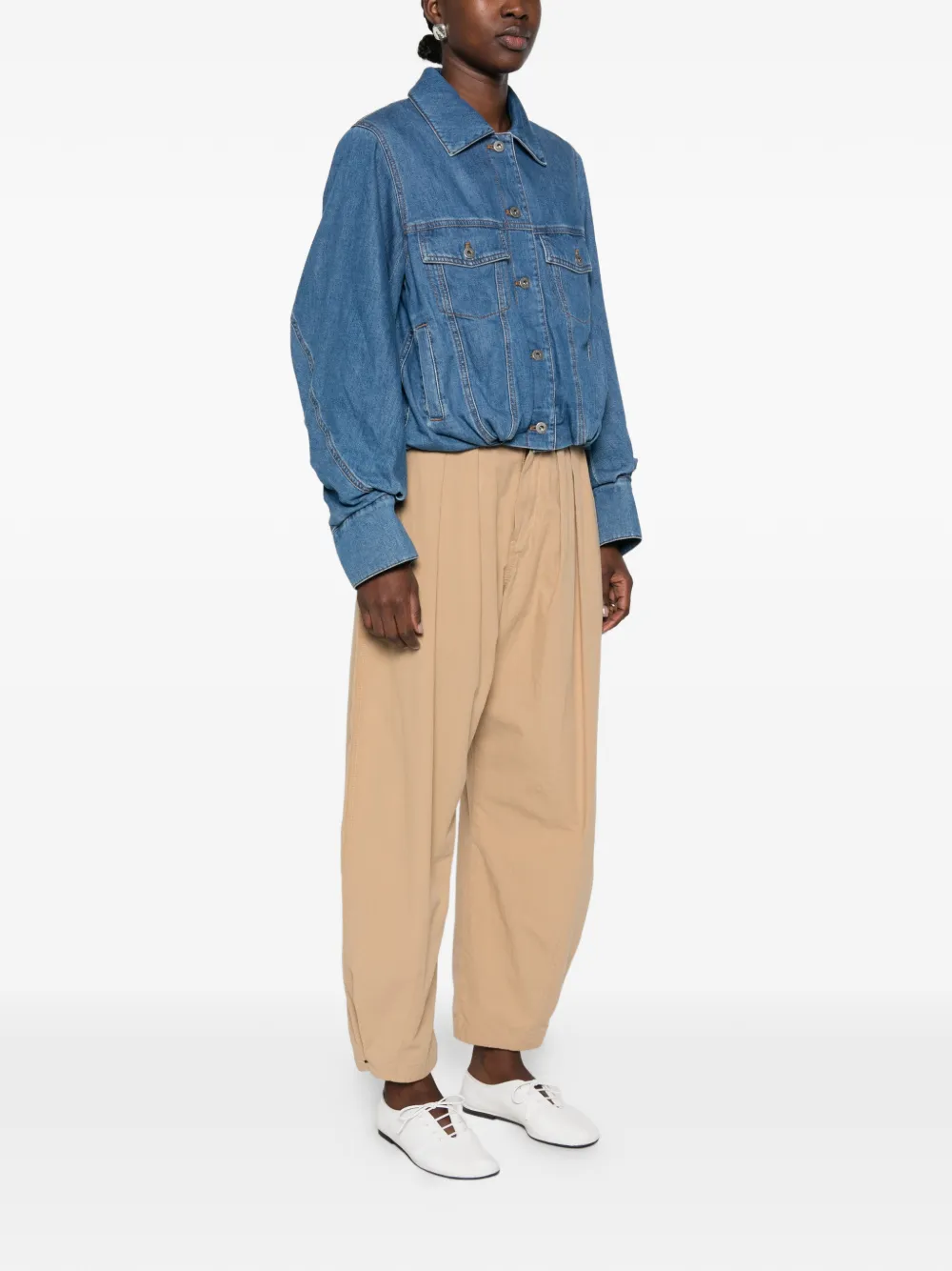 LOEWE Spijkerjack met geborduurd logo Blauw